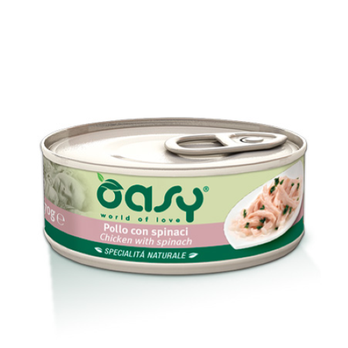Oasy Specialità Naturale Pollo con Spinaci 70gr Oasy Specialità Naturale Pollo con Spinaci 70gr